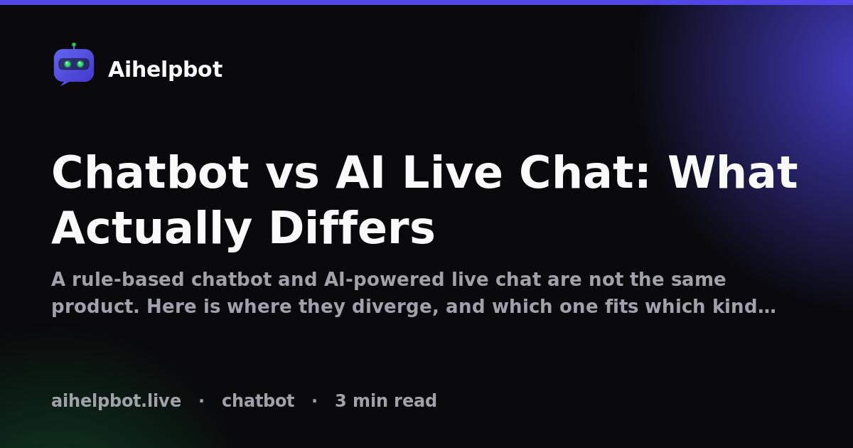 Chatbot vs AI Live Chat: What Actually Differs