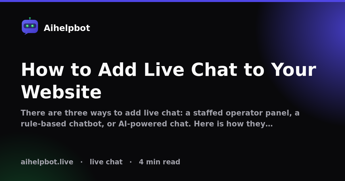 How to Add Live Chat to Your Website